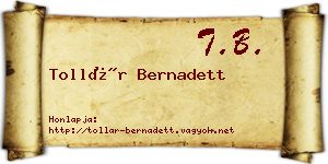 Tollár Bernadett névjegykártya